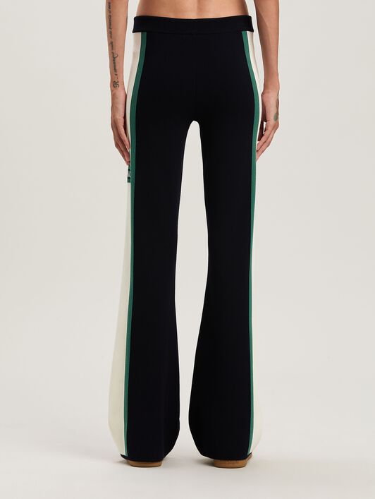 PALM ANGELS  Racing Knit Pants NAVY BLUE - OFF WHITE PWHG034S25KNI001