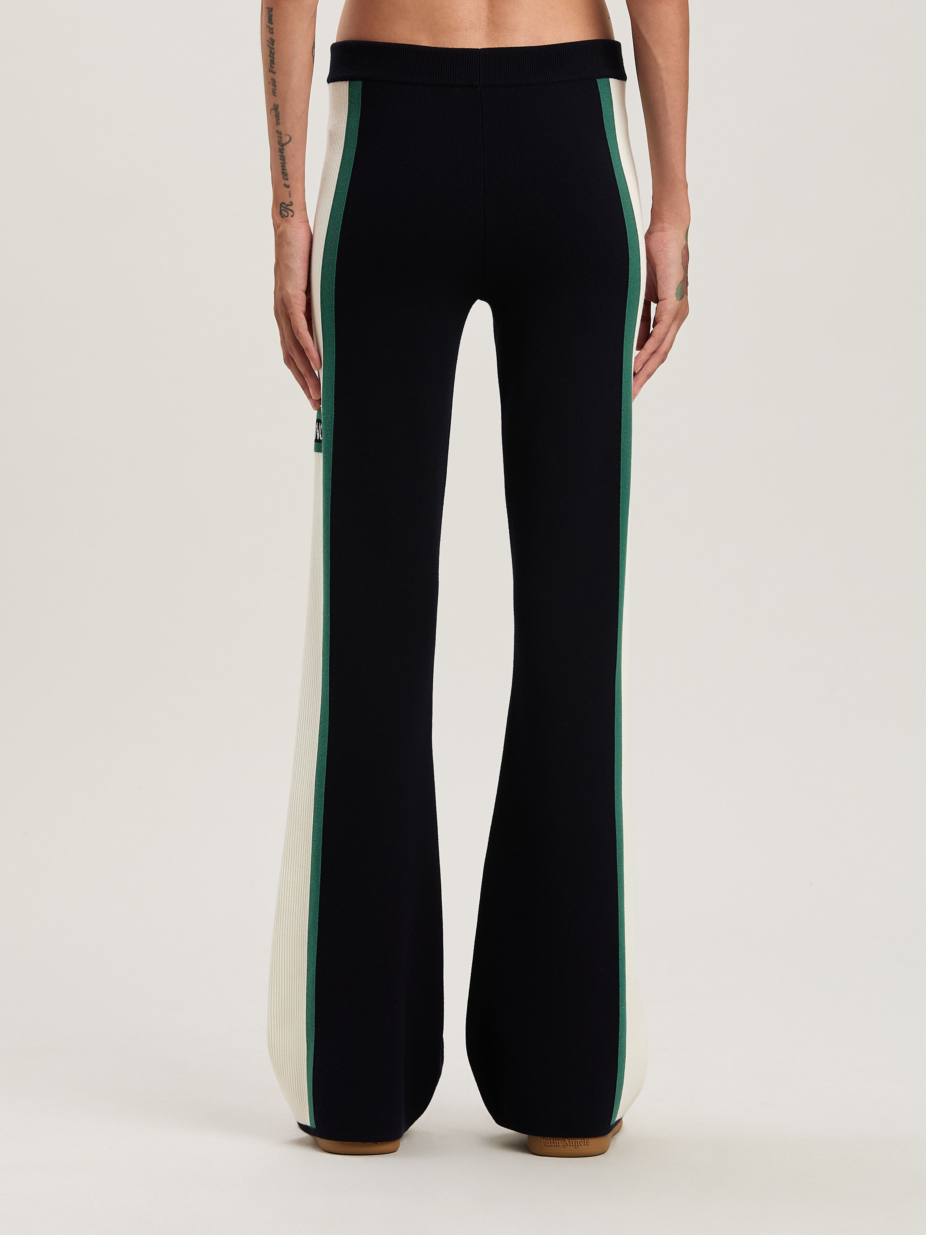 PALM ANGELS  Racing Knit Pants NAVY BLUE - OFF WHITE PWHG034S25KNI001