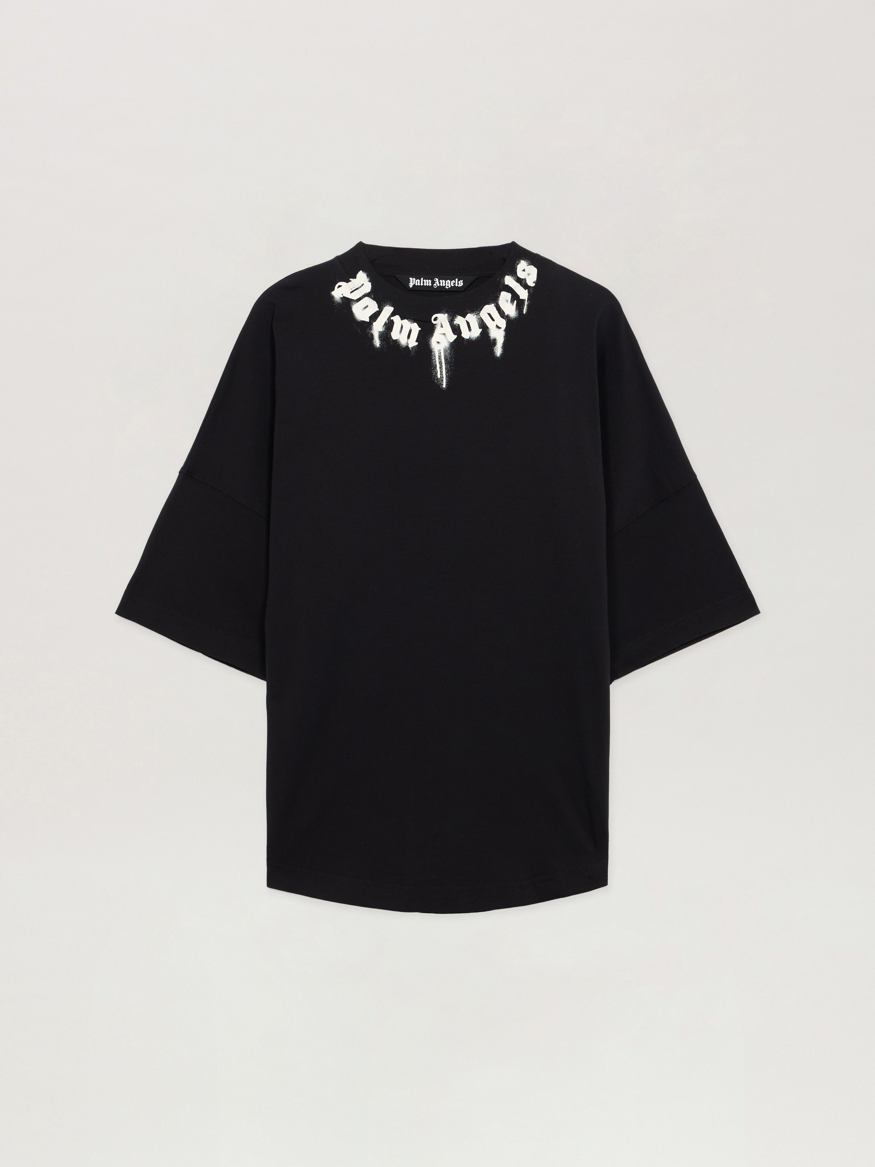 Classic Logo Over T-shirt in BLACK - OFF WHITE for Men | Palm Angels®
