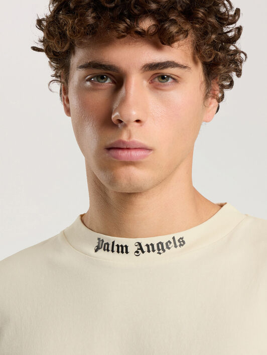 PALM ANGELS T-Shirt Oversize Con Logo Classico OFF WHITE - BLACK PAMAA05F26JR02