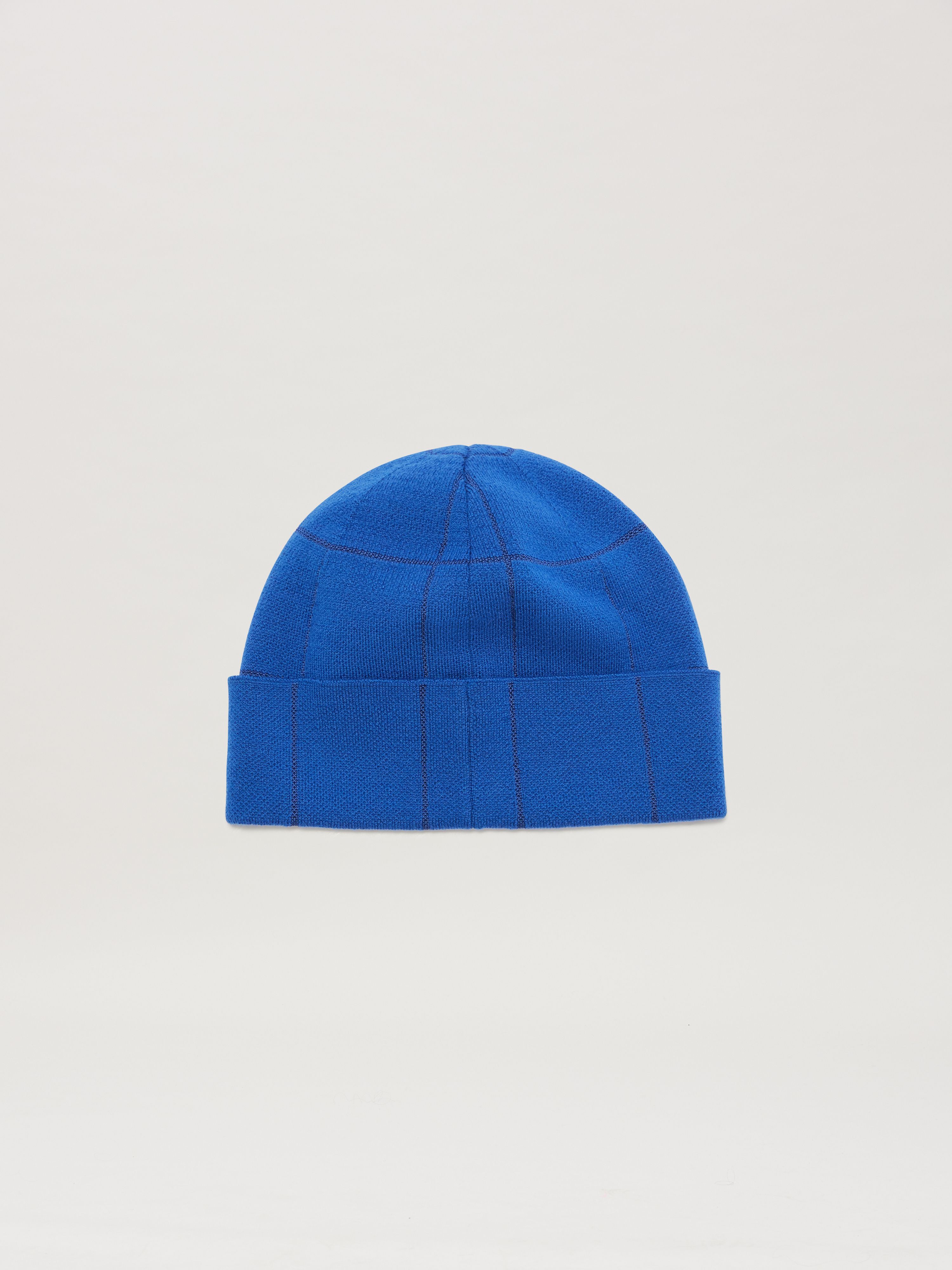 PALM ANGELS  PaxMoncler check beanie BLUE - WHITE PMLC034T25KNI001