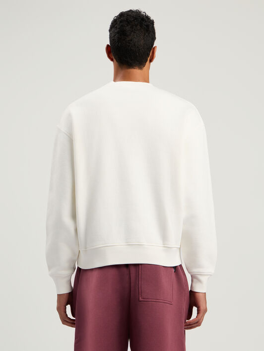 Neck Logo Reg Crew Sweatshirt PALM ANGELS Neck Logo Reg Crew Sweatshirt OFF WHITE - BLACK PMBA08HF25FLE003