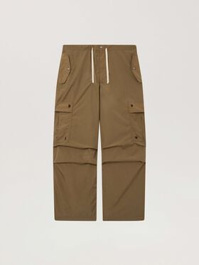 PALM ANGELS Palm Type Loose Cargo Pants KAKI - BLACK PAMCF02F26FB01