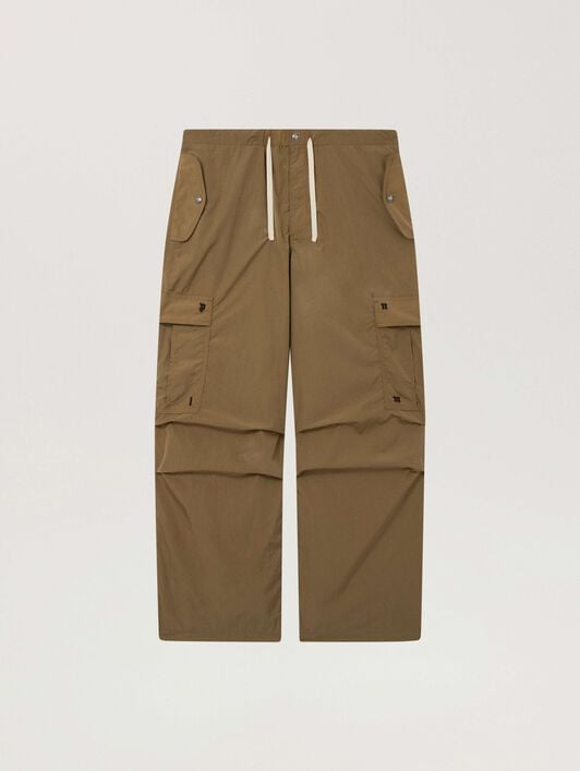 Palm Type Loose Cargo Pants PALM ANGELS Palm Type Loose Cargo Pants KAKI - BLACK PAMCF02F26FB01