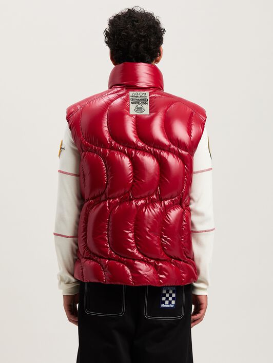 PALM ANGELS  Gwenyth Down Vest Moncler x Palm Angels RED - RED PMEX016T25FAB001