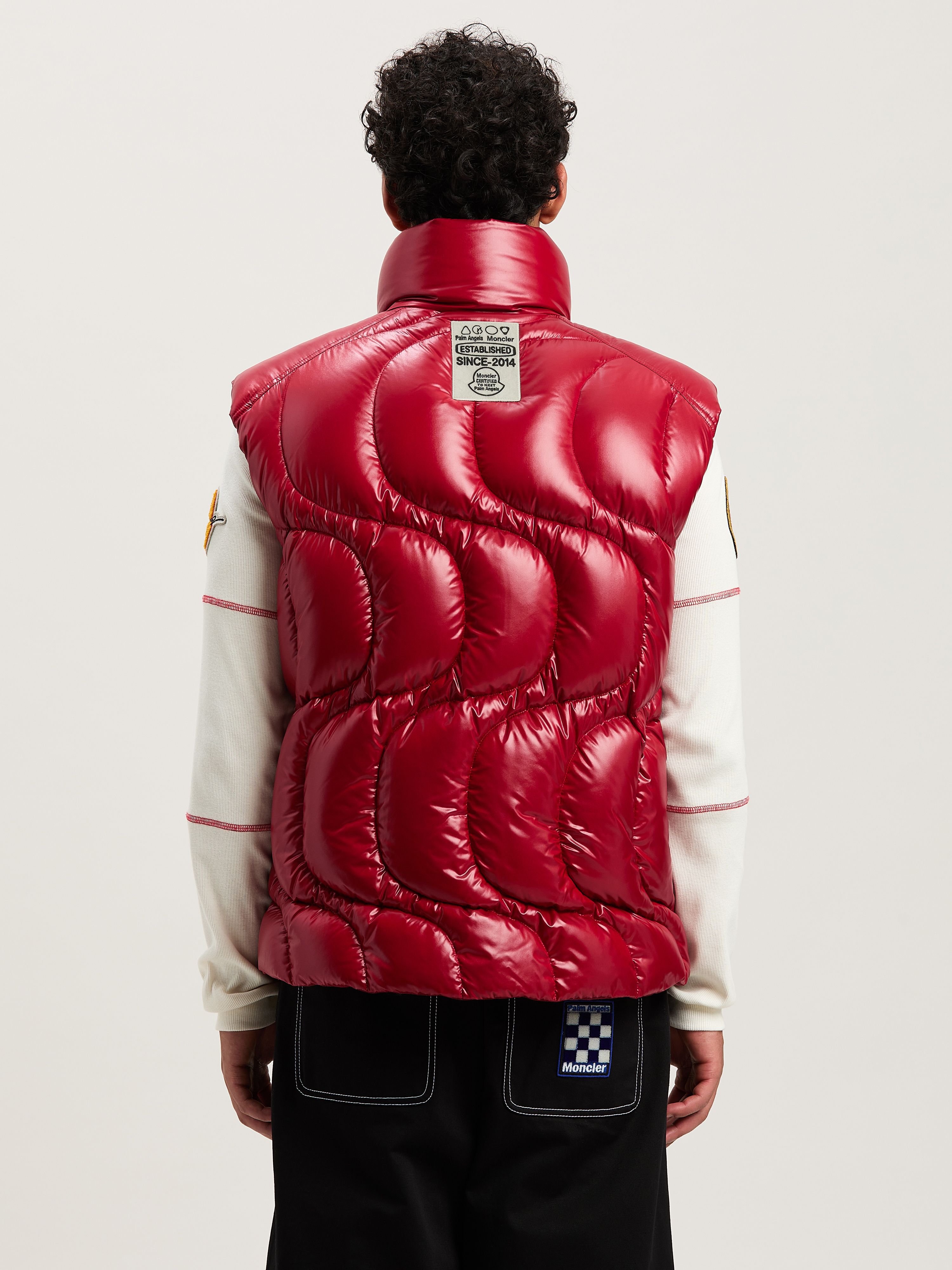 PALM ANGELS  Gwenyth Down Vest Moncler x Palm Angels RED - RED PMEX016T25FAB001