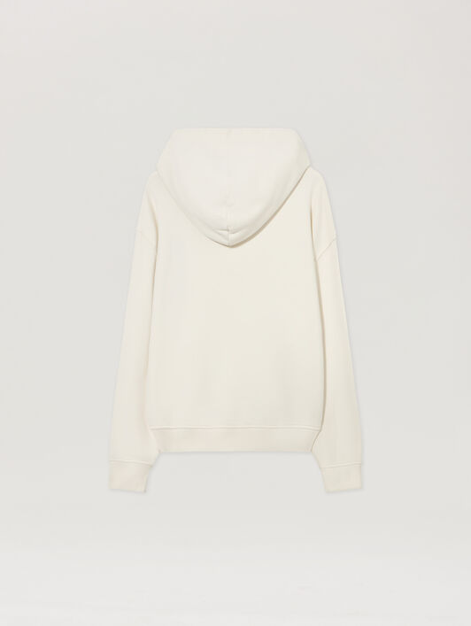 PALM ANGELS Neck Logo Hoodie OFF WHITE BLACK PMBB17DS26FLE007