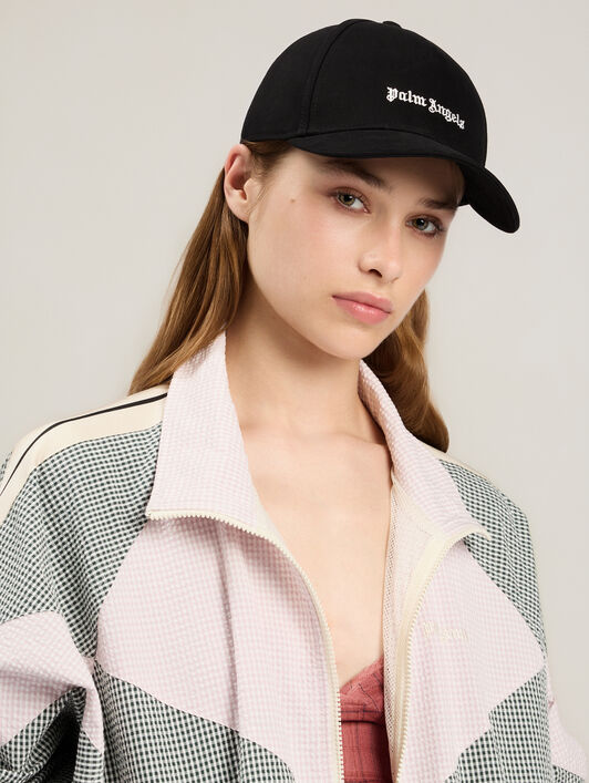 PALM ANGELS Classic Logo Cap BLACK OFF WHITE PMLB104S26FAB004