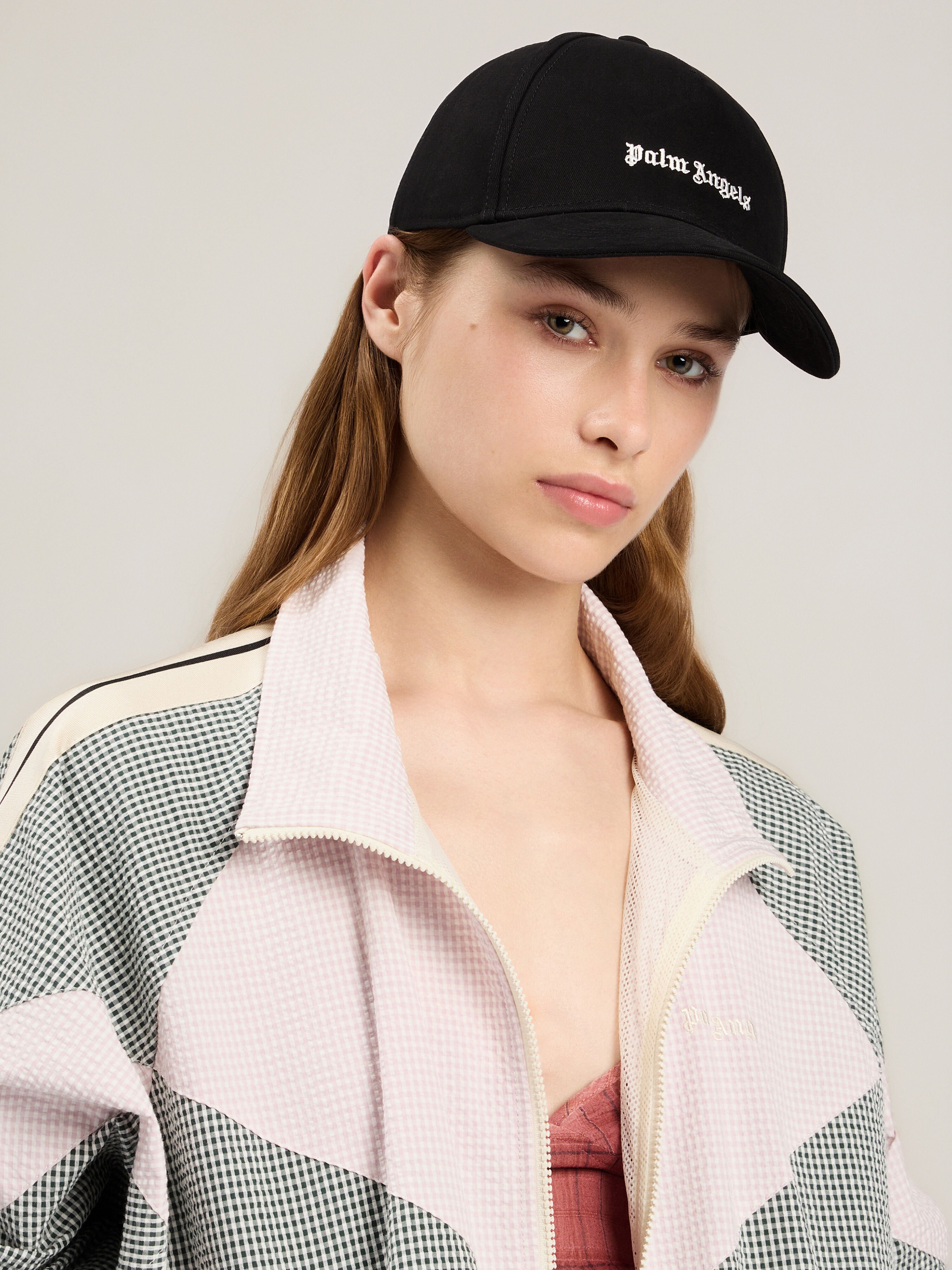 PALM ANGELS Classic Logo Cap BLACK OFF WHITE PMLB104S26FAB004