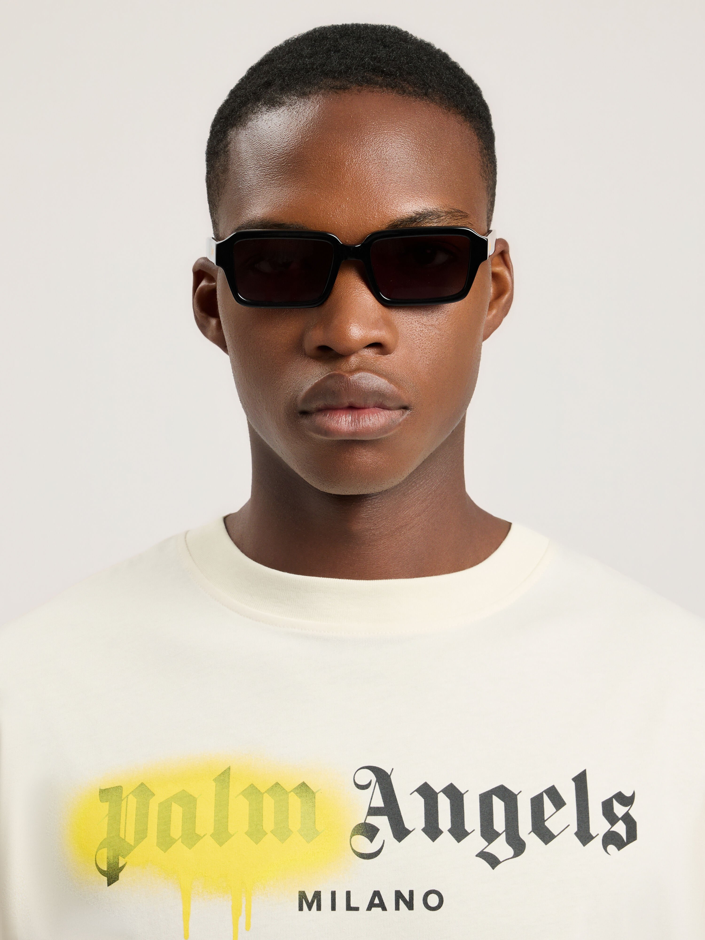 Homer Black Lens Sunglasses PALM ANGELS Homer Black Lens Sunglasses SHINY BLACK PA1025100753