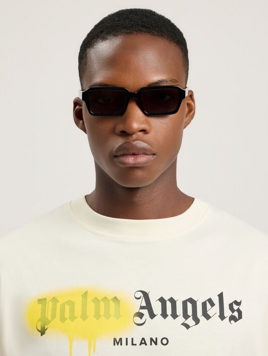 Homer Black Lens Sunglasses PALM ANGELS Homer Black Lens Sunglasses SHINY BLACK PA1025100753