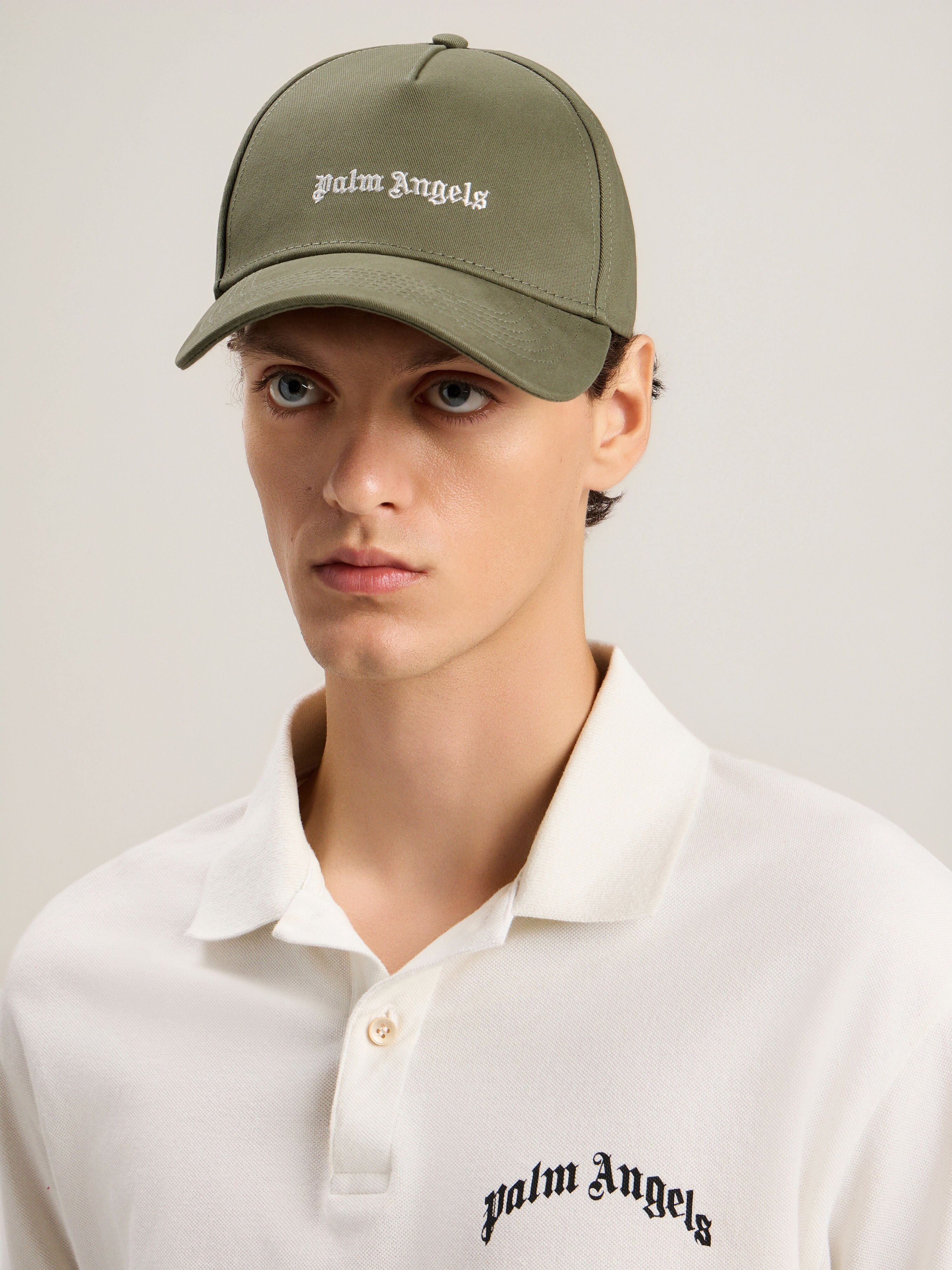 Classic Logo Corduroy Cap in MILITARY OFF WHITE for Men | Palm Angels®