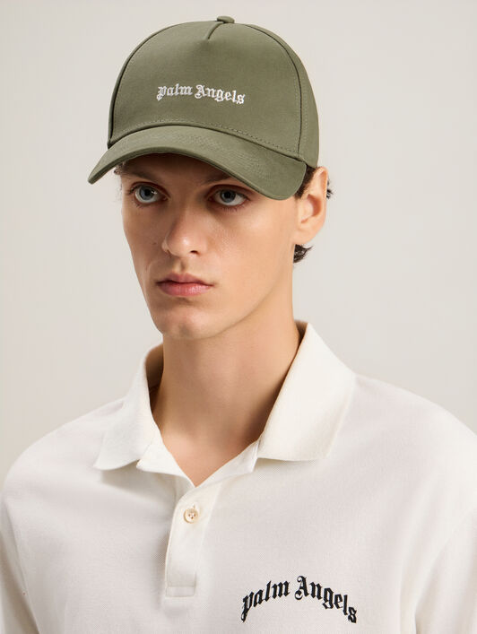 PALM ANGELS Classic Logo Corduroy Cap MILITARY OFF WHITE PMLB104S26FAB005