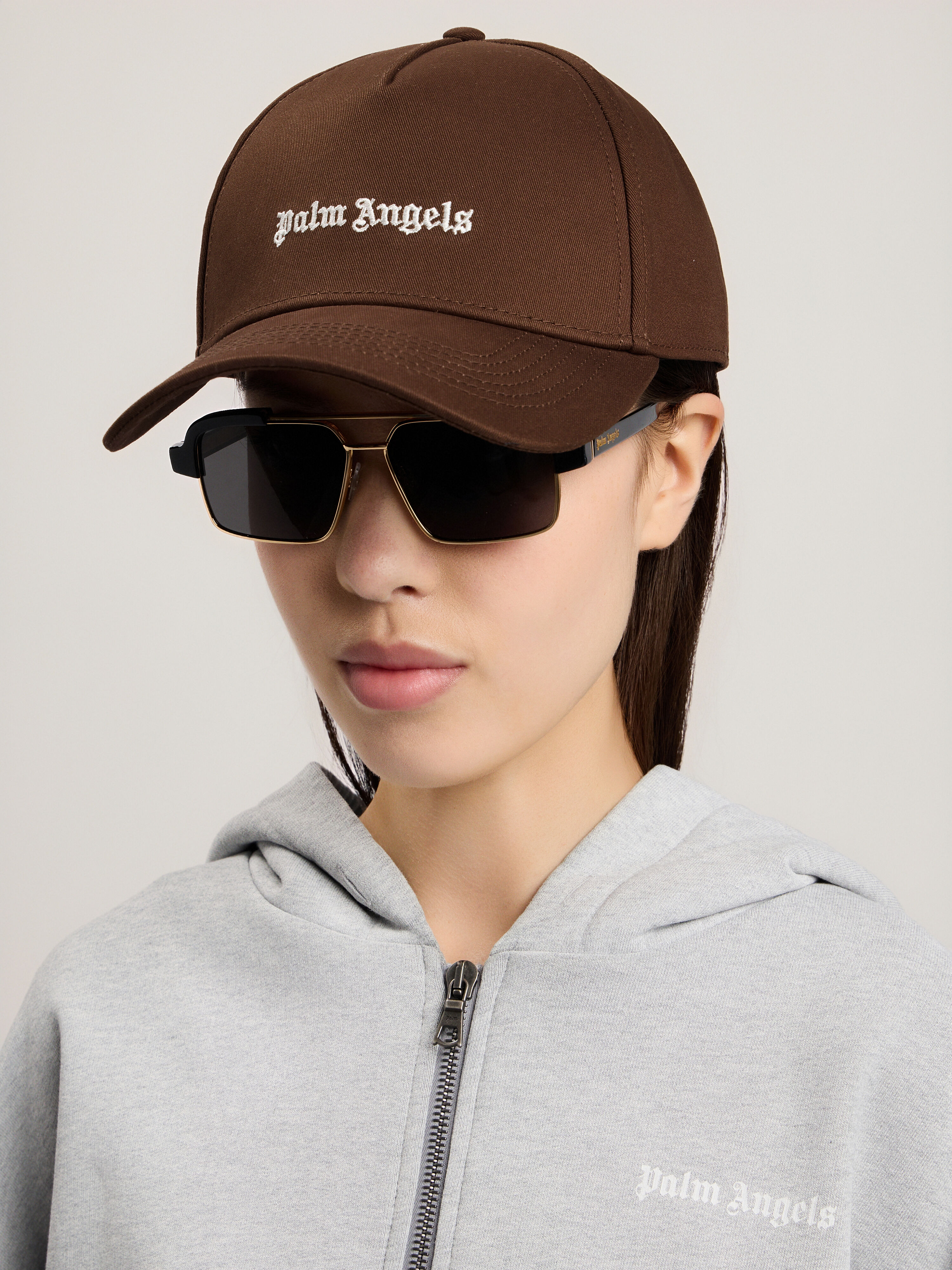 Classic Logo Cap in BROWN OFF WHITE for Men | Palm Angels®
