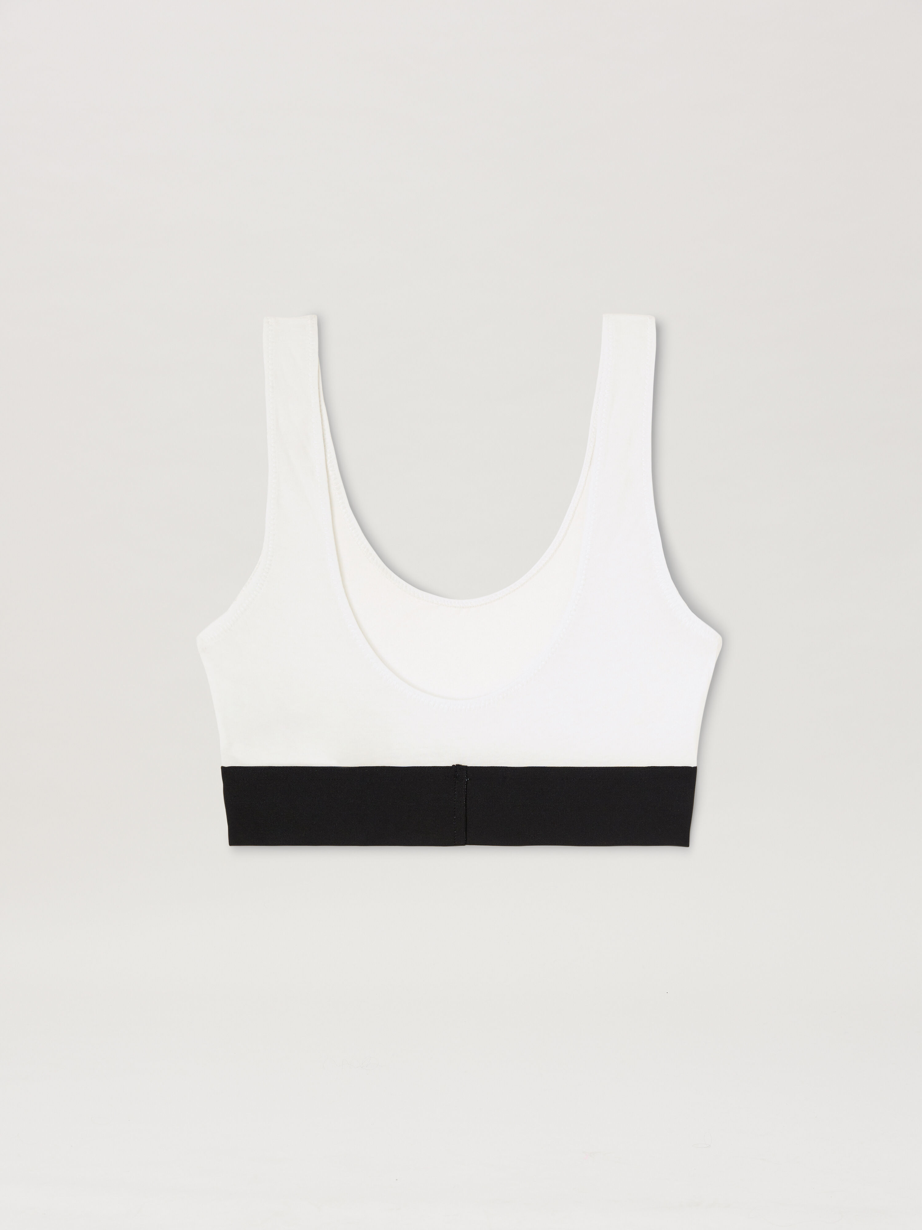 PALM ANGELS Logo band Bralette WHITE - BLACK PWUB002C99FAB003