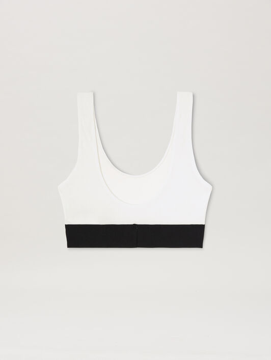 Logo band Bralette PALM ANGELS Logo band Bralette WHITE - BLACK PWUB002C99FAB003