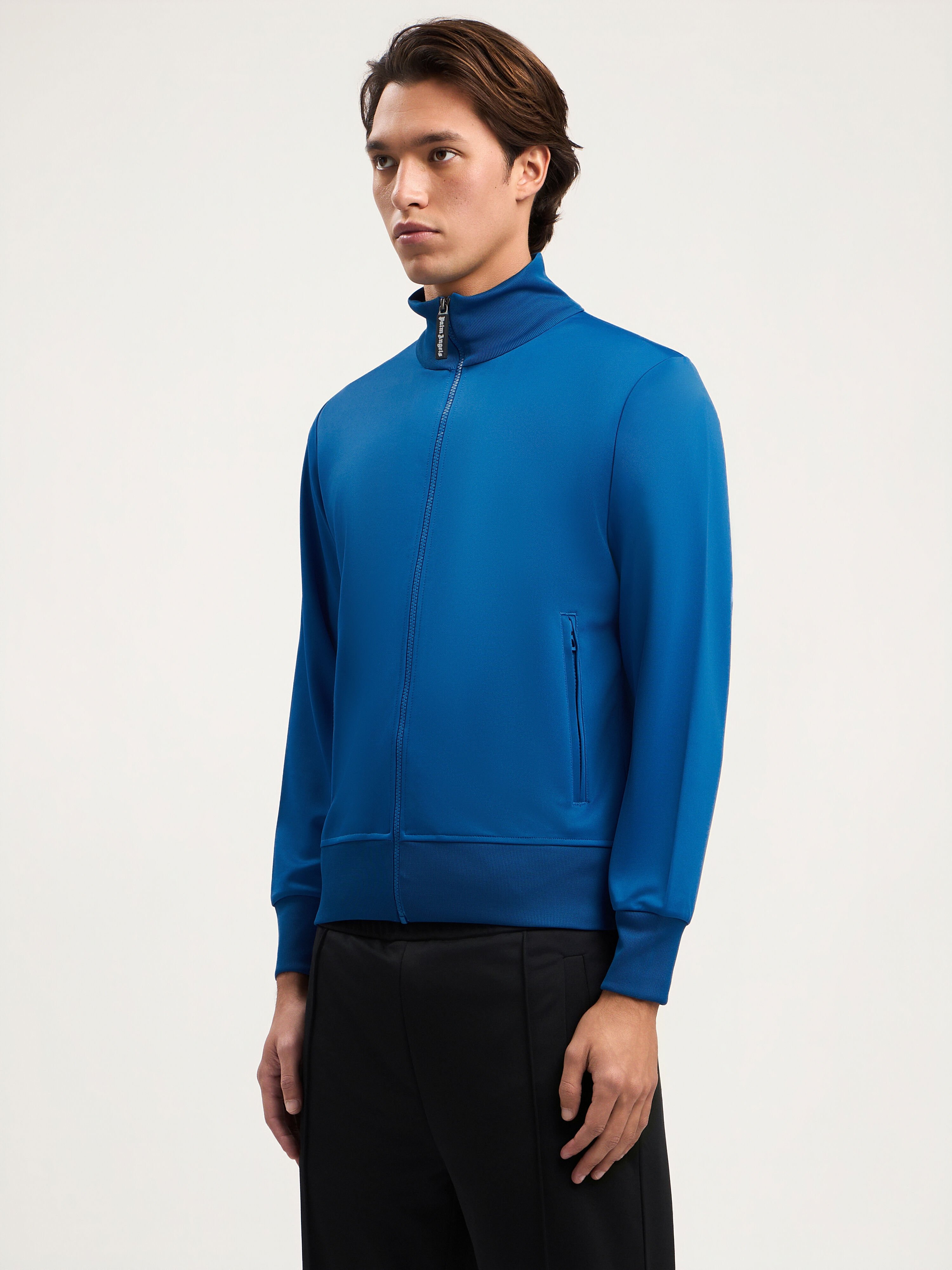 Curved Logo Track Jacket in COBALT BLUE BLACK for Men | Palm Angels®