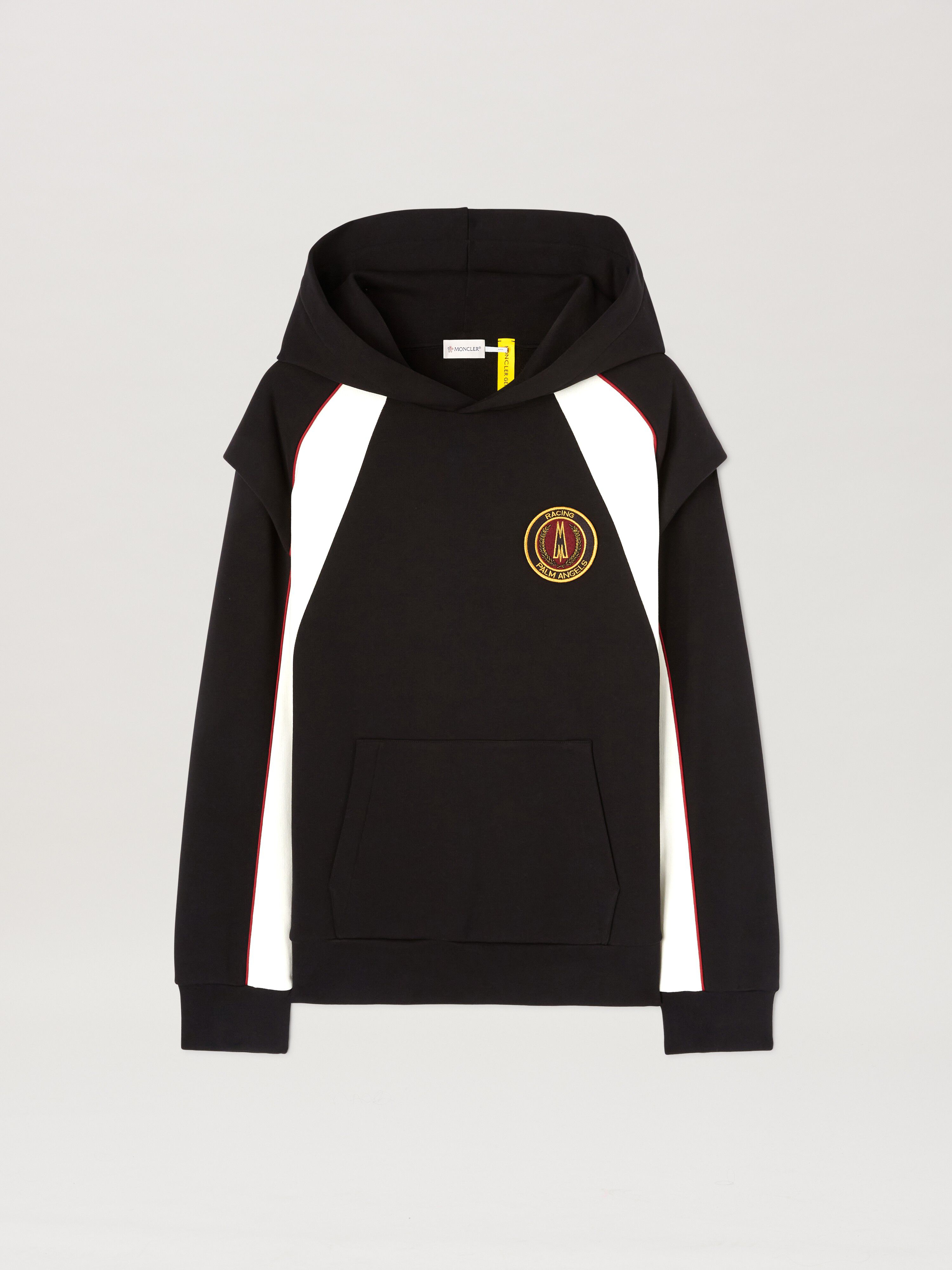 PALM ANGELS  Crest hoodie Moncler x Palm Angels BLACK - WHITE PMBB175T25FLE001