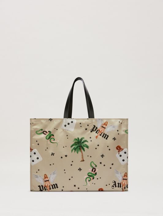 PALM ANGELS  Pin up shopping bag MULTICOLOR/BLACK PMNA07CS25FAB002