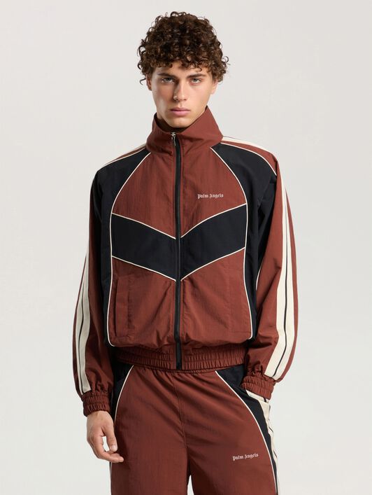 Hollywood Windbreaker Jacket PALM ANGELS Hollywood Windbreaker Jacket BROWN - BLACK PAMEB02F26FB01
