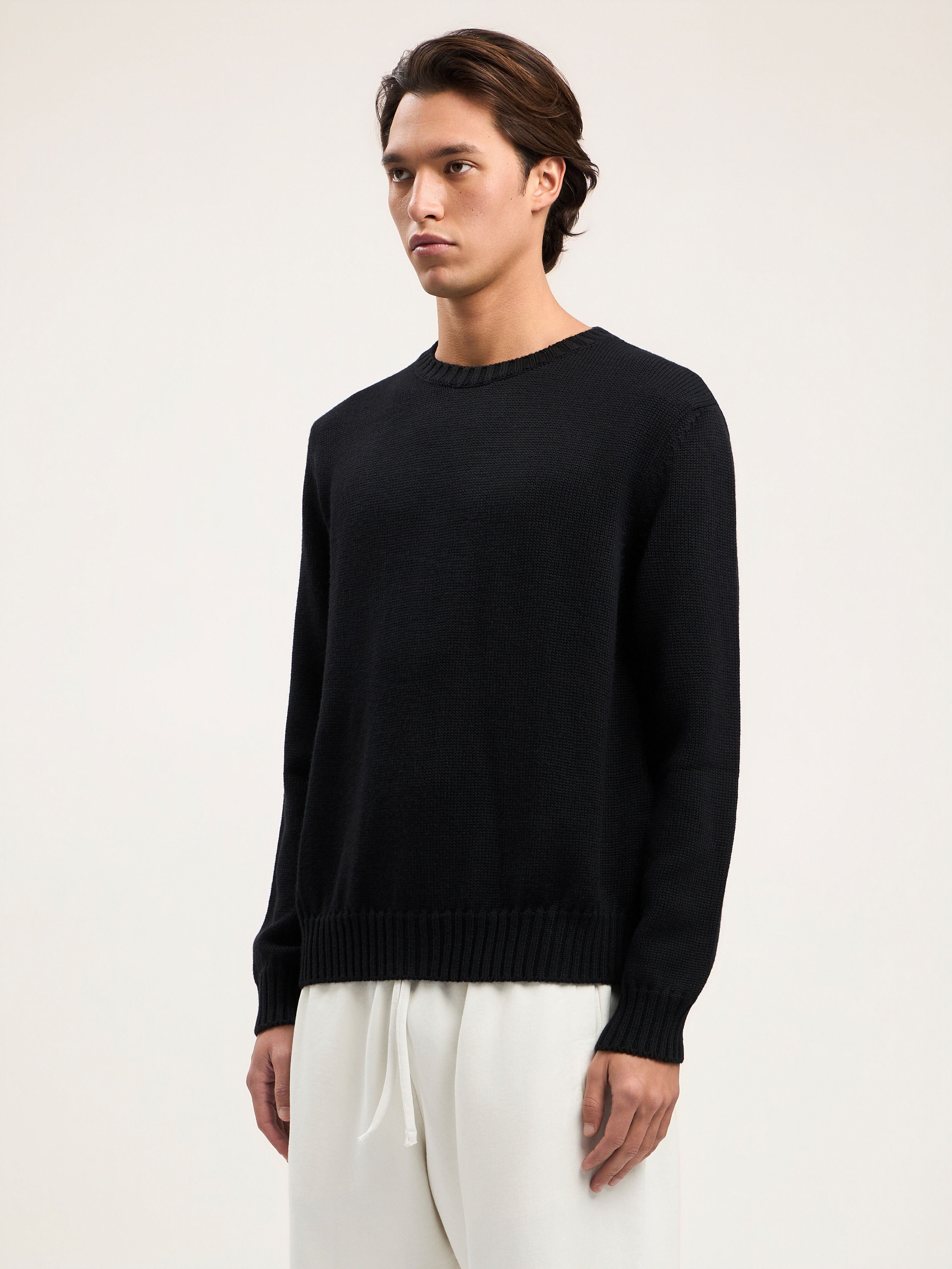 PALM ANGELS Back Curved Logo Sweater BLACK OFF WHITE PMHE08BS26KNI002