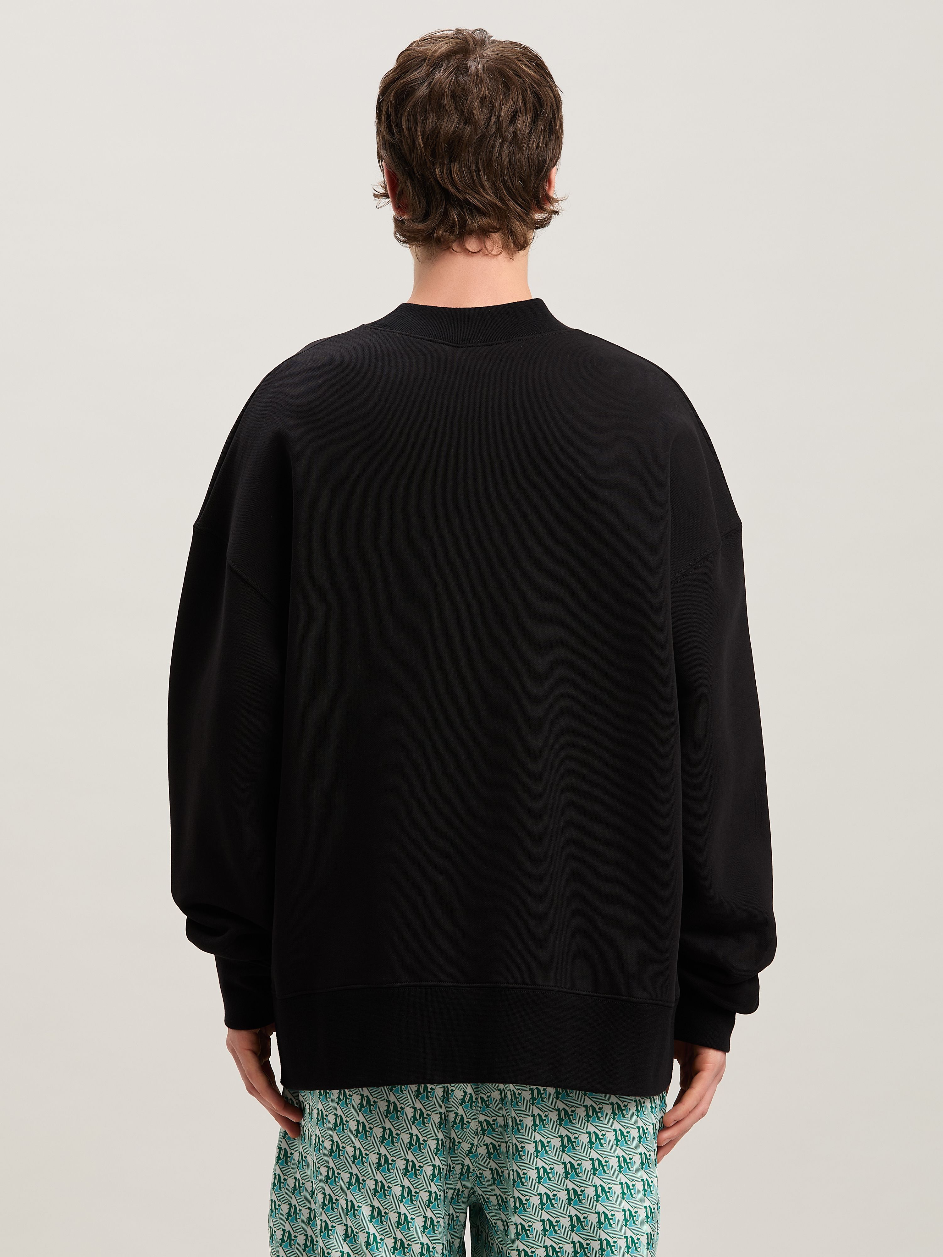 PALM ANGELS  Flame logo Sweatshirt NERO - OFF WHITE PMBA026S25FLE002