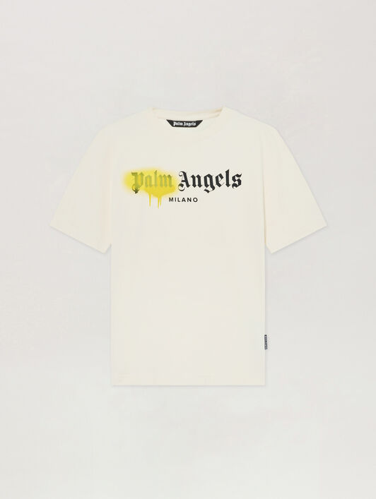 Spray City Milan T-Shirt PALM ANGELS Spray City Milan T-Shirt OFF White/Yellow PMAA109T26JER004