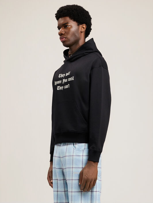 PALM ANGELS Statement Hoodie BLACK OFF WHITE PMBB17DS26FLE005