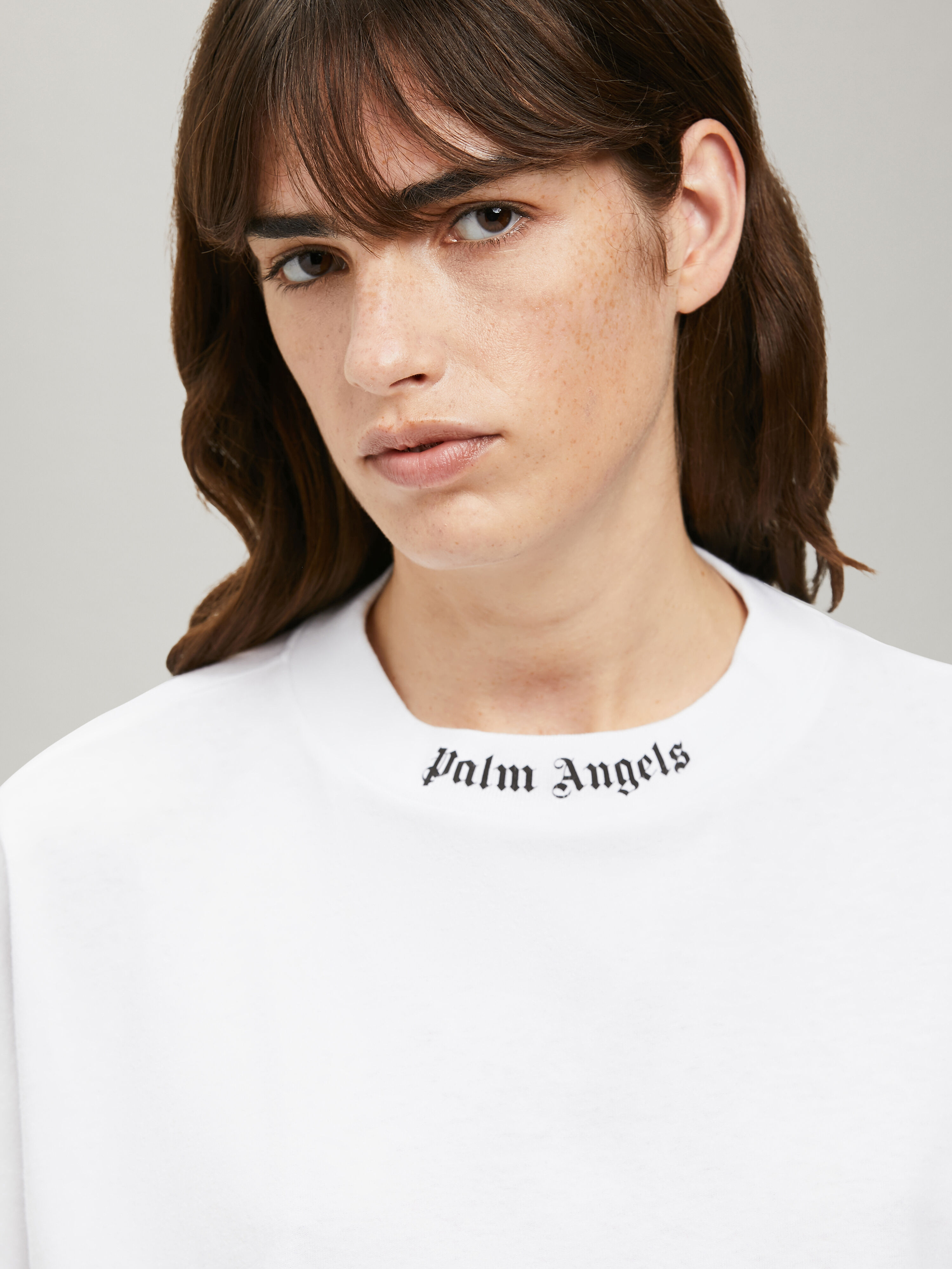 PALM ANGELS Classic Logo Over Tee WHITE BLACK PWAA023C99JER002