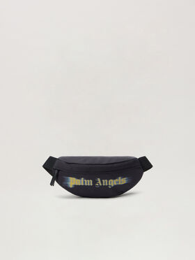 PALM ANGELS Blurred Logo  Fannypack BLACK - OCHER YELLOW PBNO006F25FAB001