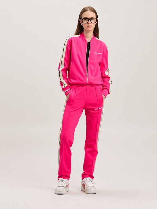 PALM ANGELS  Jogginghose mit klassischem Logo-Stickerei FUCHSIA - OFF WHITE PWCJ001S25FAB001