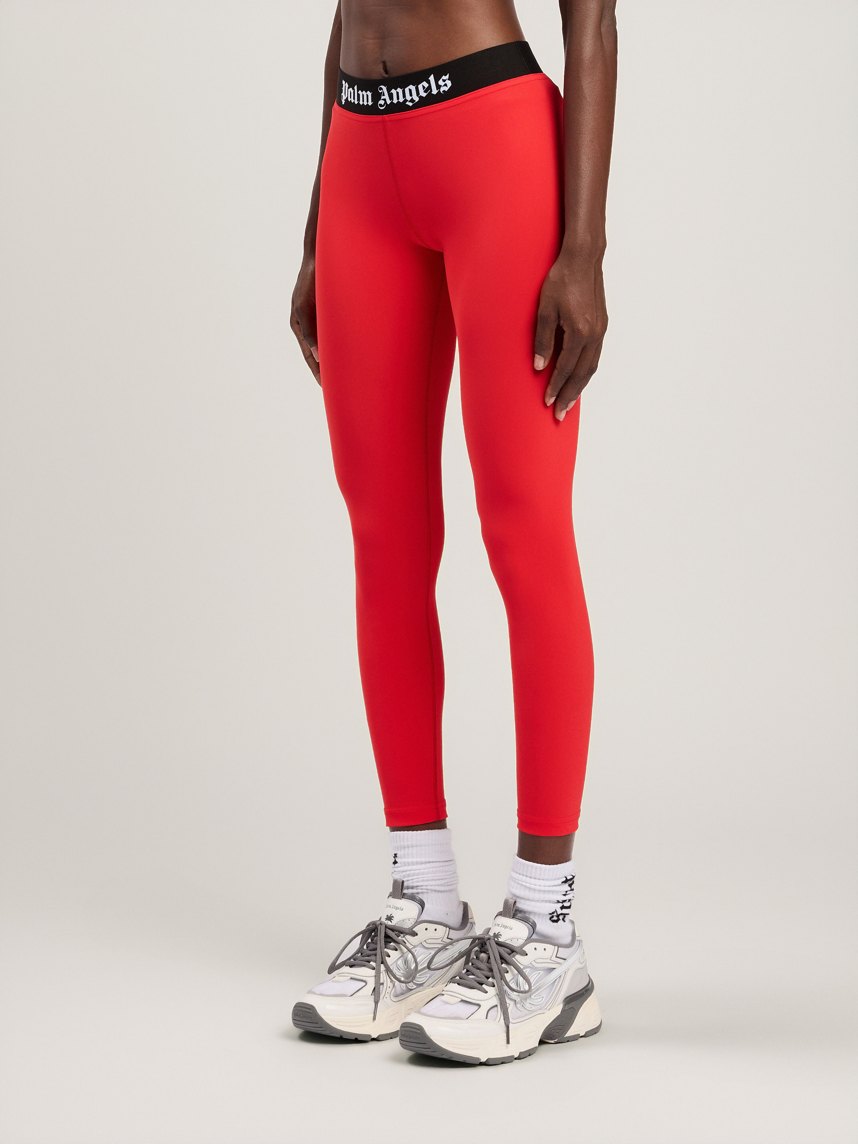 Classic Logo Sport Leggings in RED BLACK for Women | Palm Angels®