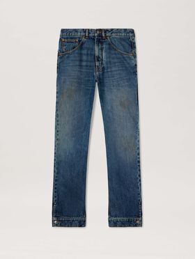 PALM ANGELS  Denim work pants BLUE - LIGHT BLUE PMYA048S25DEN001