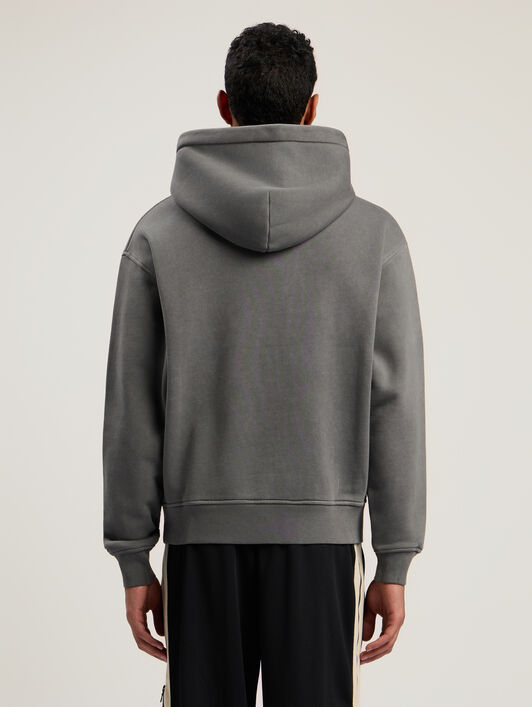Neck Logo Regular Hoodie PALM ANGELS Neck Logo Regular Hoodie DARK GREY - OFF WHITE PMBB17DF25FLE003