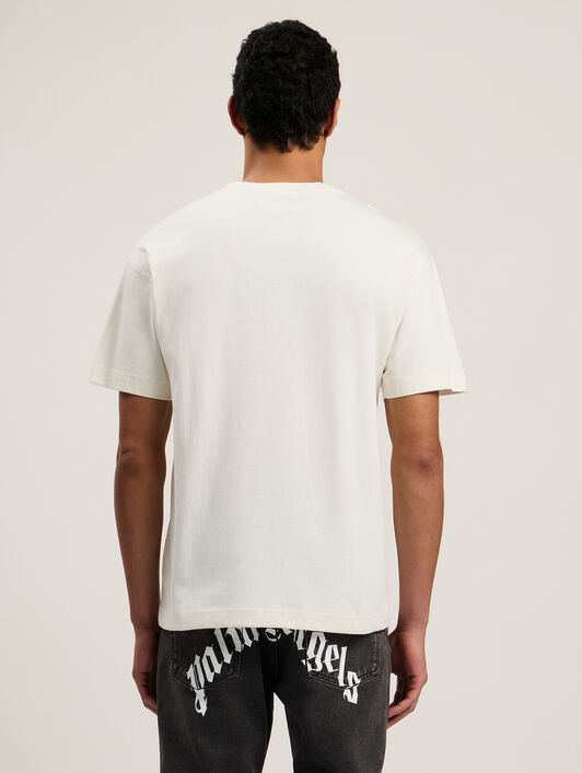 PALM ANGELS Spray City Los Angeles T-Shirt OFF White/Green PMAA109T26JER001