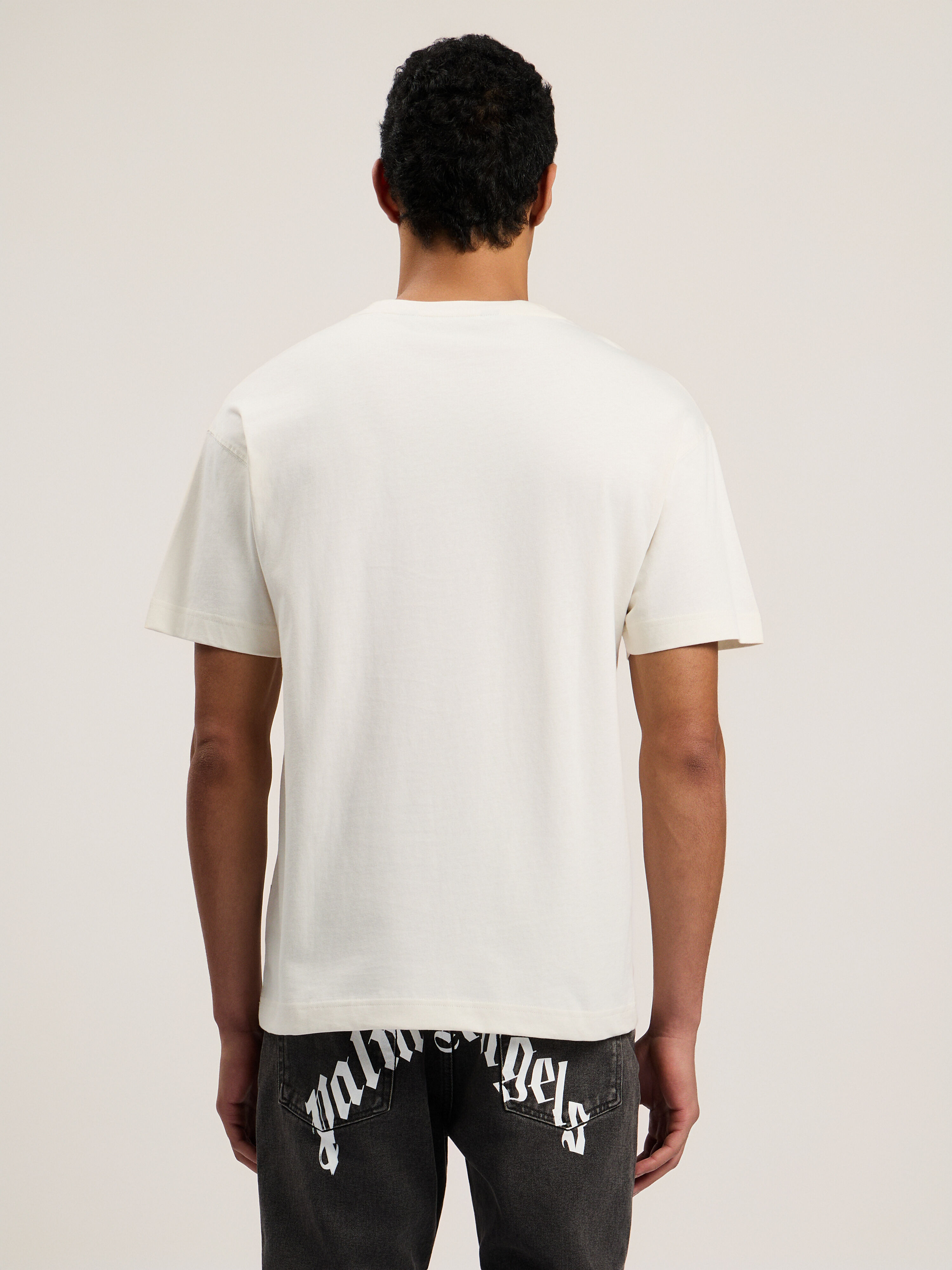 PALM ANGELS Spray City Los Angeles T-Shirt OFF White/Green PMAA109T26JER001