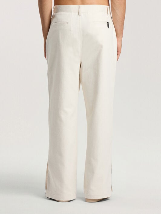 Palm Tree Loose Trousers PALM ANGELS Palm Tree Loose Trousers OFF WHITE - SILVER PAMCA03F26FB01