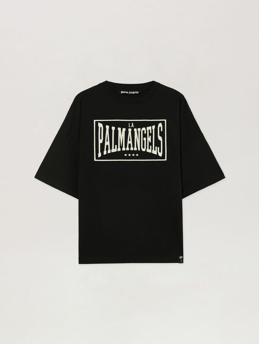 PALM ANGELS T-Shirt Vintage Con Logo Box BLACK - OFF WHITE PAMAA03F26JR04