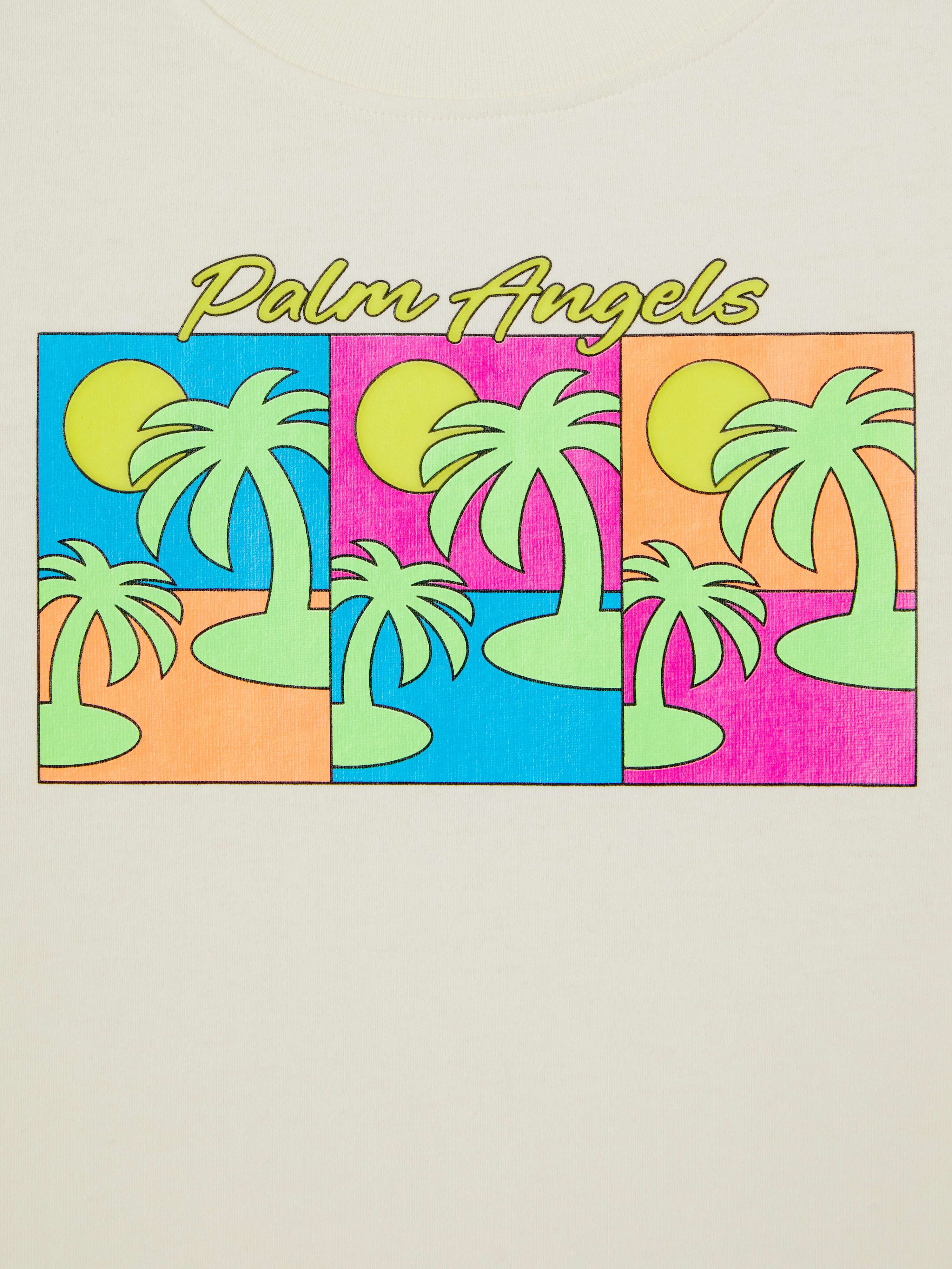 PALM ANGELS  Triple Palm T-shirt BUTTER GREEN FLUO PGAA002S25JER006