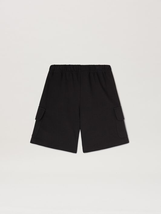 PALM ANGELS  Cargo Track shorts BLACK OFF WHITE PBCL004S25FLE001