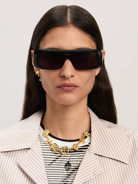 PALM ANGELS  Willow sunglasses BLACK - DARK GREY PERI102S25PLA001