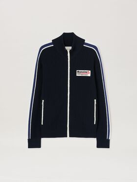 PALM ANGELS  Racing Cardigan Moncler x Palm Angels NAVY BLUE - WHITE PMHB036T25KNI001