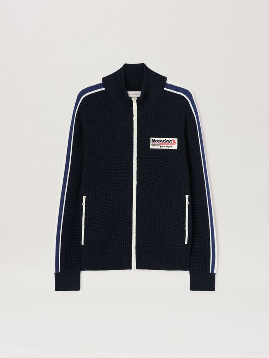 PALM ANGELS  Racing Cardigan Moncler x Palm Angels NAVY BLUE - WHITE PMHB036T25KNI001
