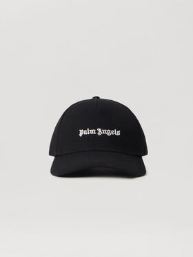 PALM ANGELS Classic Logo Cap BLACK OFF WHITE PWLB032S26FAB001