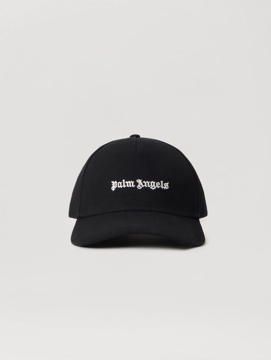 PALM ANGELS Classic Logo Cap BLACK OFF WHITE PWLB032S26FAB001