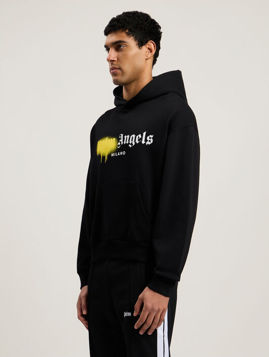 PALM ANGELS Spray City Milan Hoodie Black/Yellow PMBB17DT26FLE004