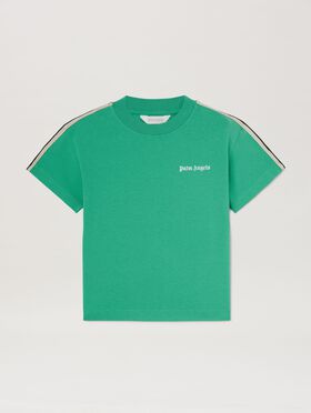 PALM ANGELS  Classic Logo Track T-shirt GREEN OFF WHITE PBAA011S25JER001
