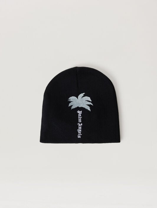 Big Palm Tree Beanie PALM ANGELS Big Palm Tree Beanie BLACK - OFF WHITE PAMLC04W26KN03