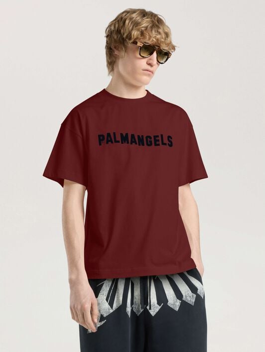 Palm Hills Regular T-Shirt PALM ANGELS Palm Hills Regular T-Shirt BRICK RED - BLACK PAMAA01W26JR18