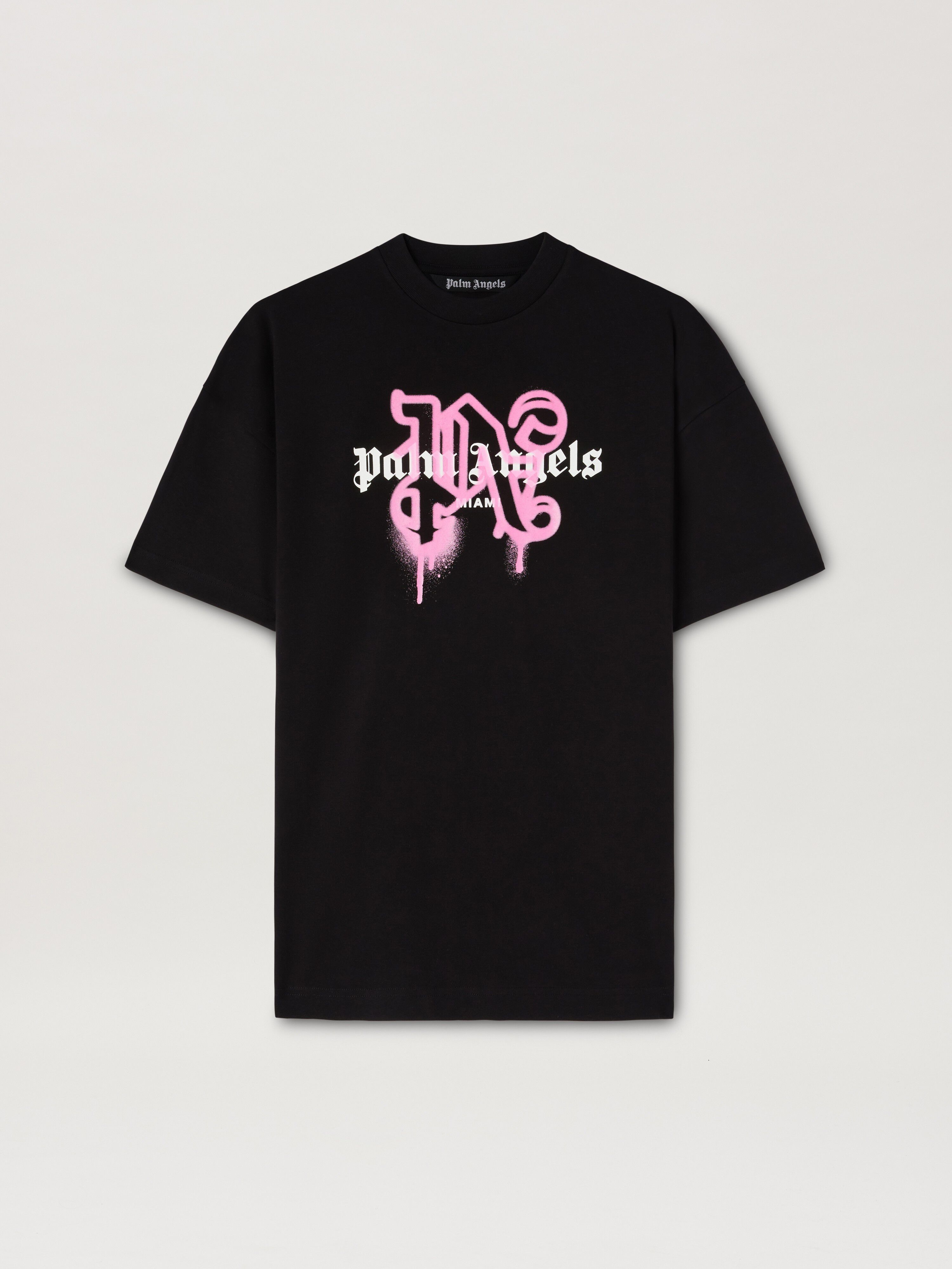 PALM ANGELS  Monogram Spray City T-shirt MIAMI BLACK PMAA001C99JER030